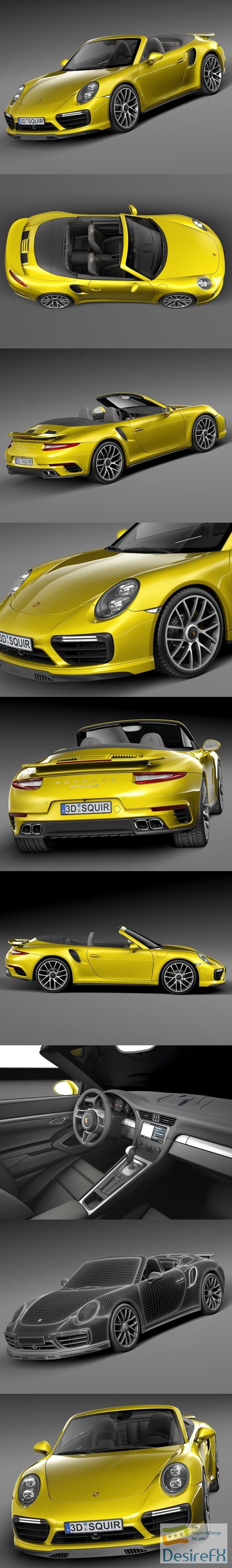 Porsche 911 Turbo S Convertible 2016 3D Model