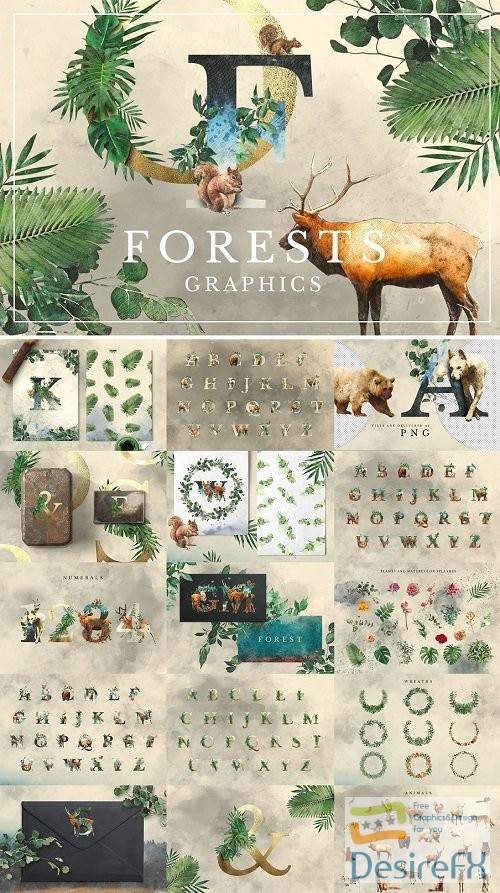 Forest Illustrations Graphics Kit - 3023941
