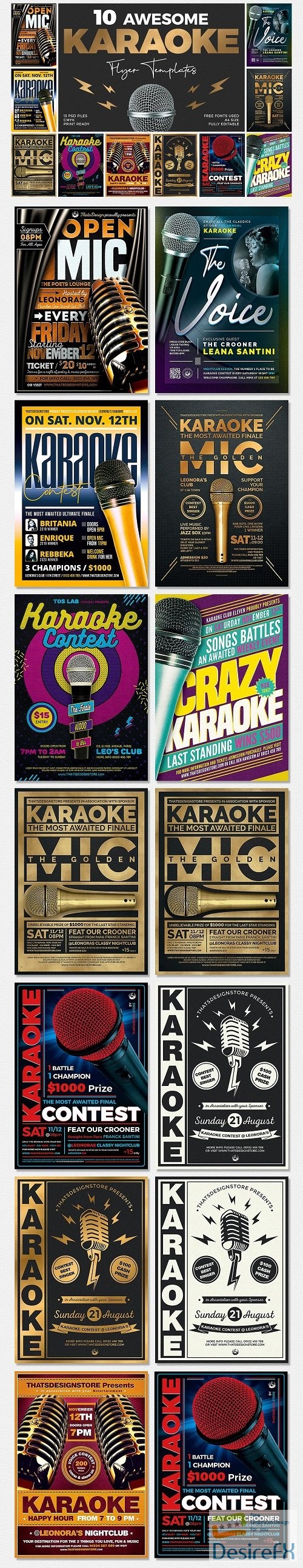 creativemarket - 10 Karaoke Flyer Bundle - 3577150