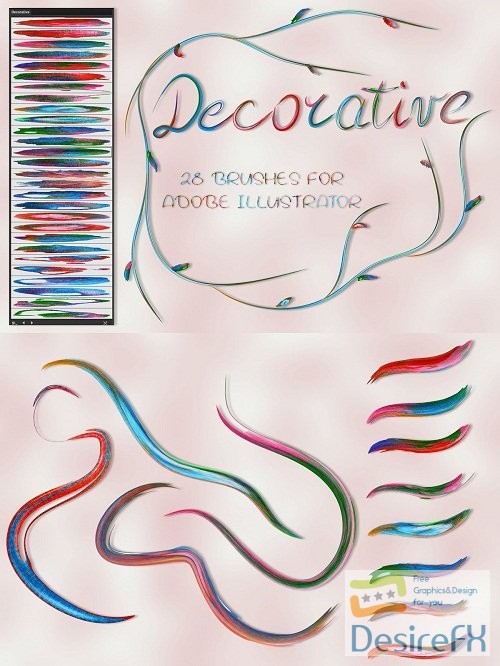 Decorative Brushes for Illustrator - 3591365