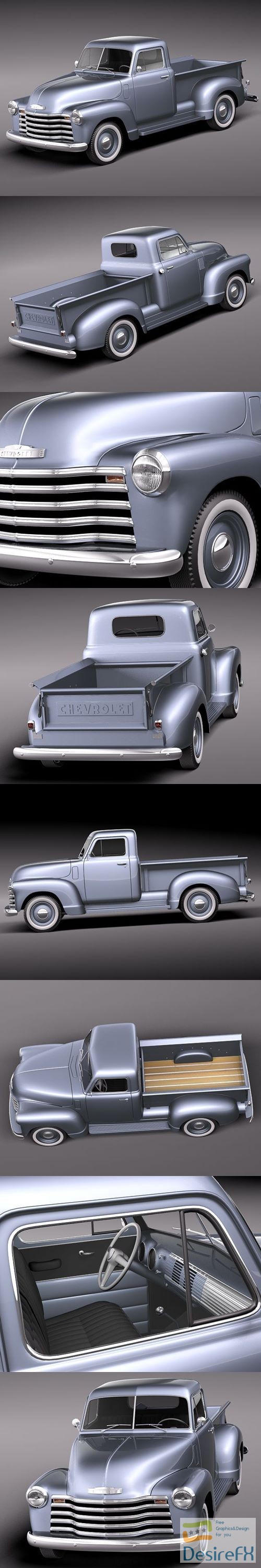 Chevrolet Pickup 1950 Classic 3D Model