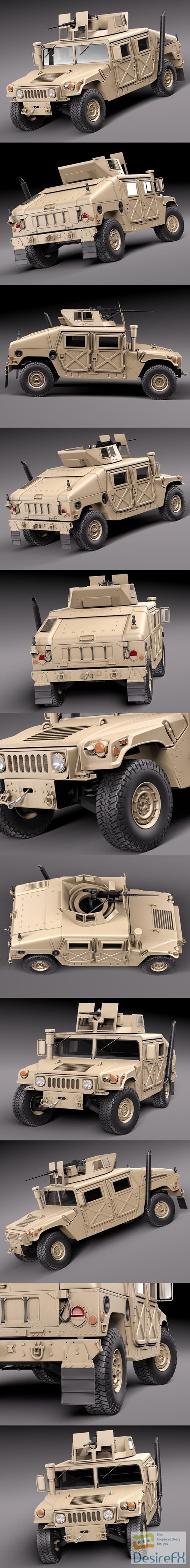 HMMWV Humvee Hummer Military Vechicle 3D Model