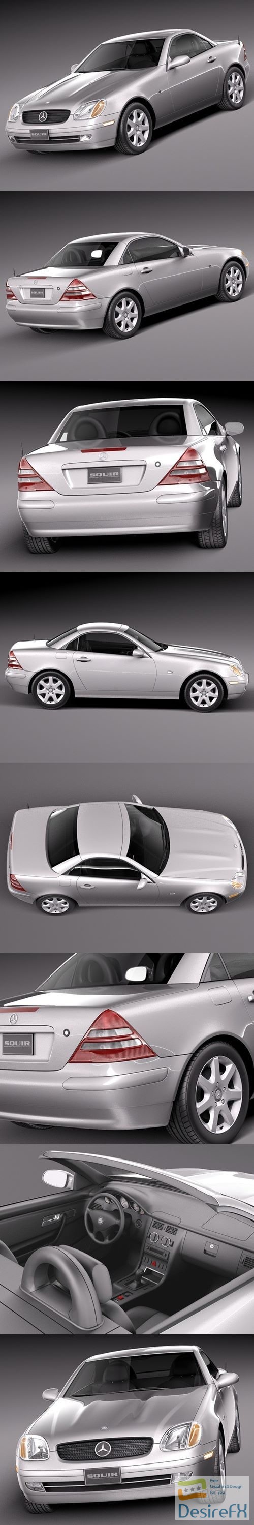 Mercedes SLK R170 1996-2004 Lowpoly 3D Model