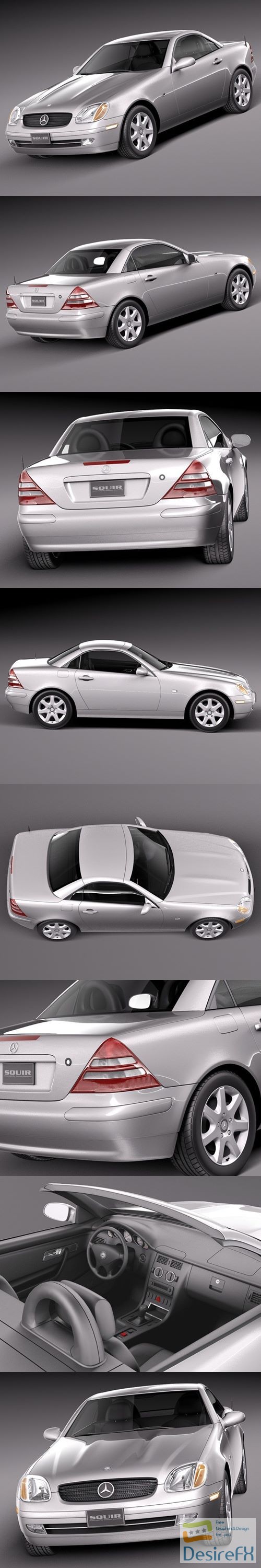 Mercedes SLK R170 1996-2004 Lowpoly 3D Model