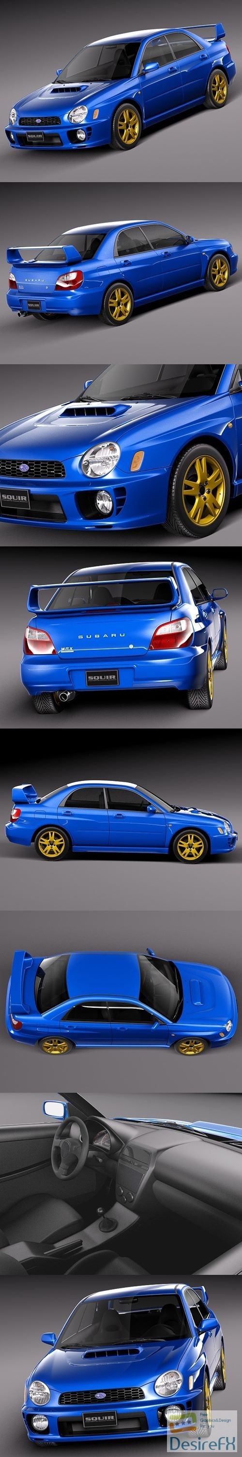 Subaru Impreza STi 2001 3D Model
