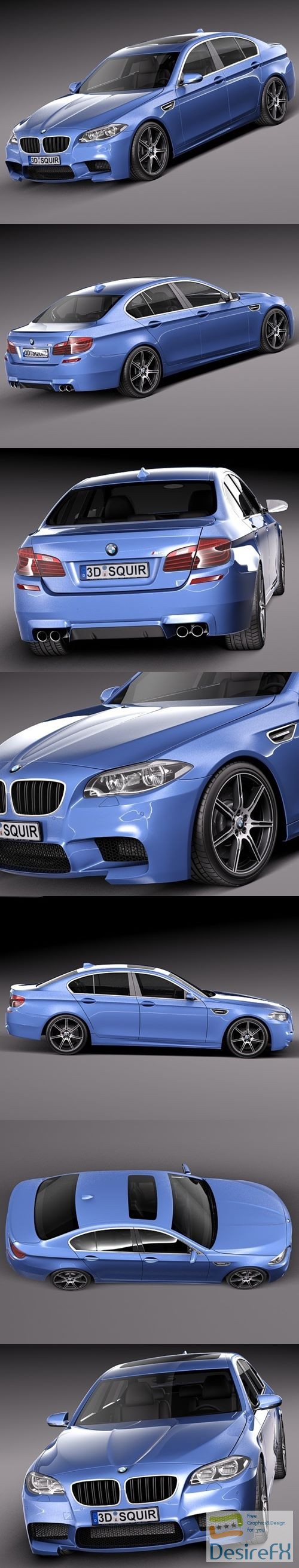 BMW M5 2014 F10 sedan 3D Model