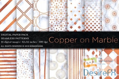 Copper Marble Digital Paper - 2265634