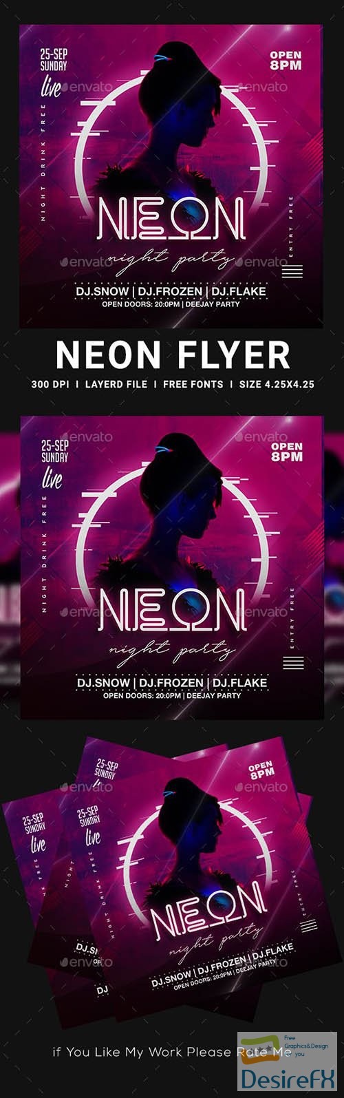 GraphicRiver - Neon Party Flyer 23537729