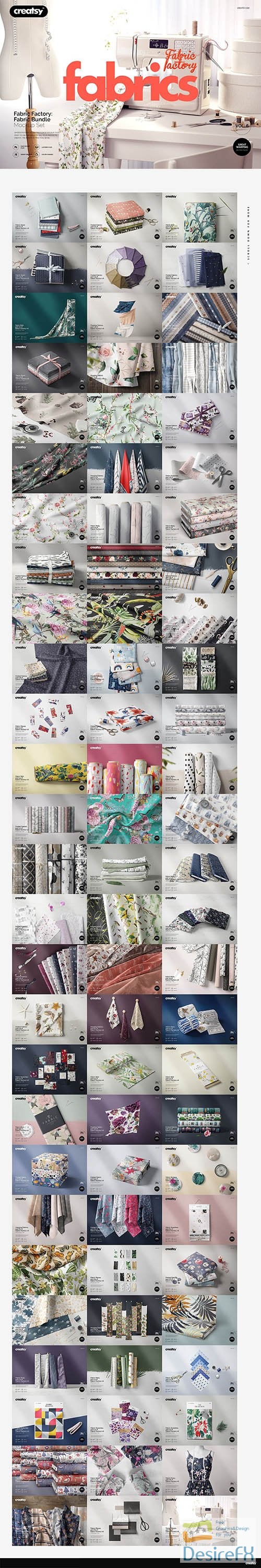 CreativeMarket - Fabric Factory v.6 Mockup Bundle 3369282