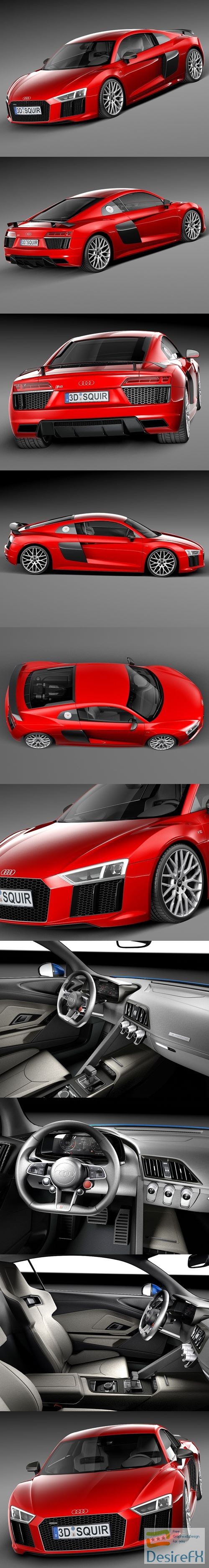 Audi R8 V10 Plus 2016 3D Model