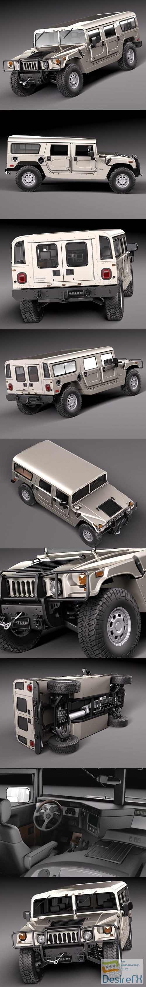 Hummer H1 Wagon 1992 - 2006 3D Model