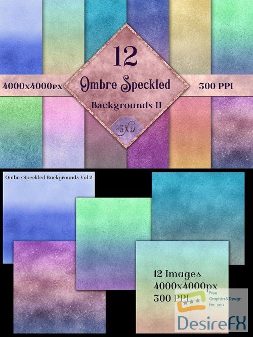 Ombre Speckled Backgrounds Vol 2 - 12 Image Textures Set - 246028