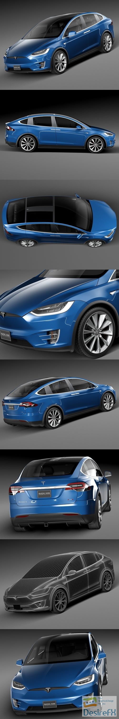 Tesla Model X 2017 squir 3D Model