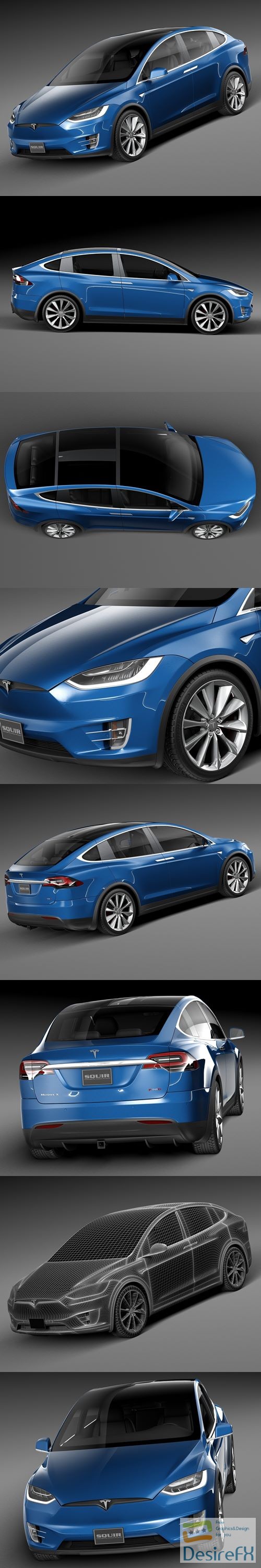 Tesla Model X 2017 squir 3D Model