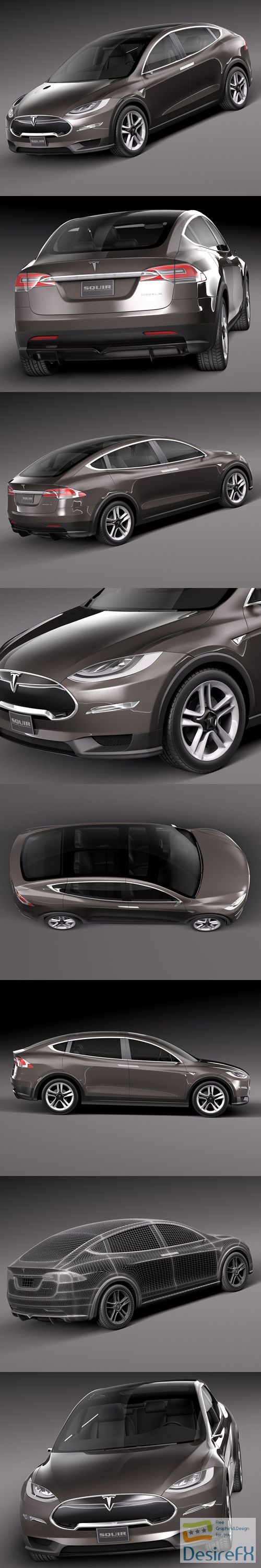 Tesla Model X Prototype 2012 3D Model