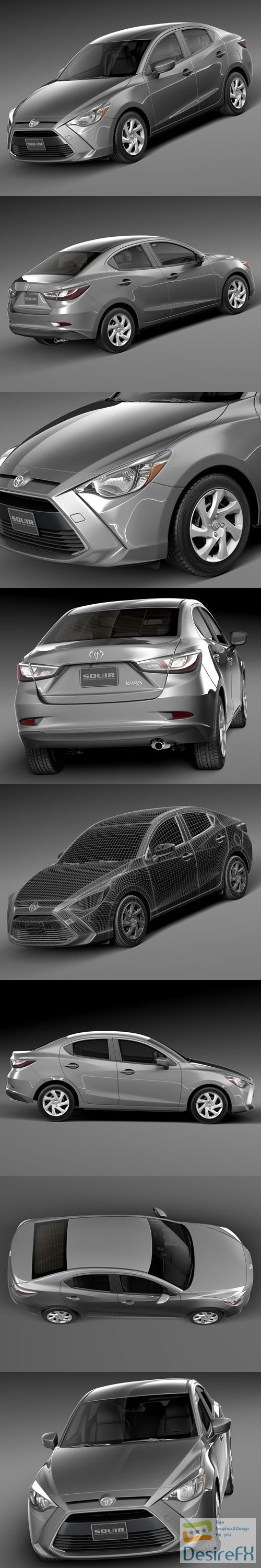 Toyota Yaris sedan 2016 3D Model