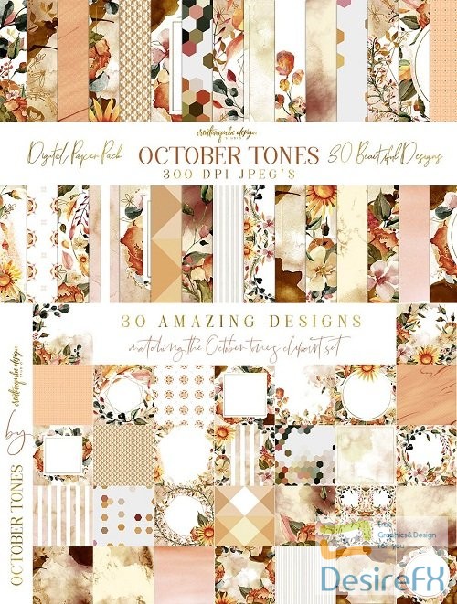 October Tones Digital Paper Pack - 3076990