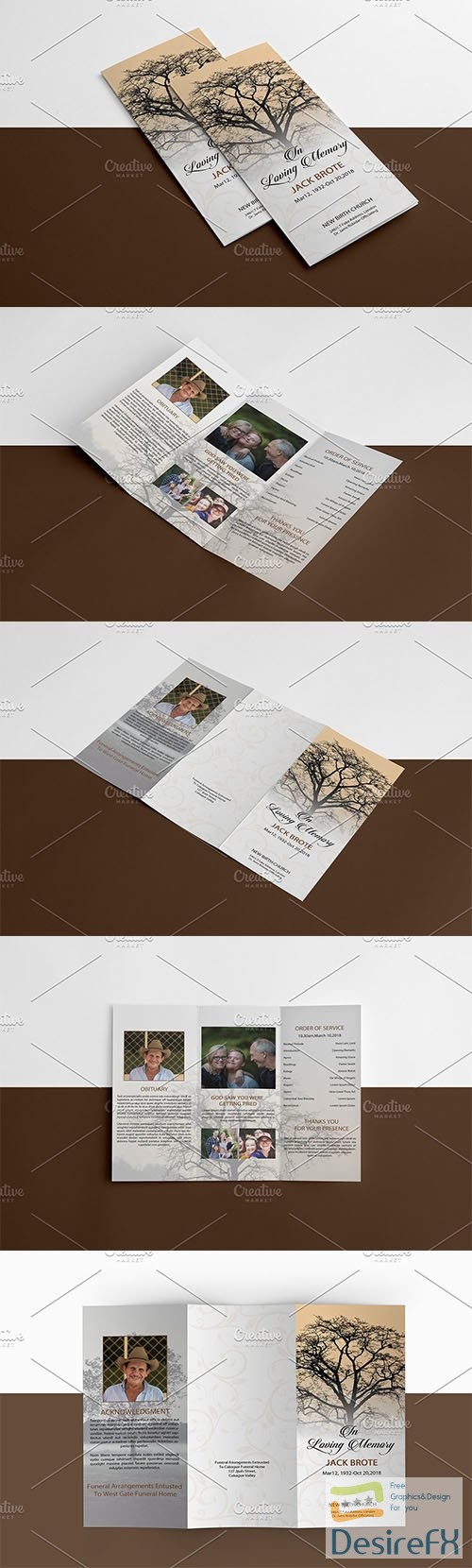 CreativeMarket - Trifold Funeral Template - V849 3283833