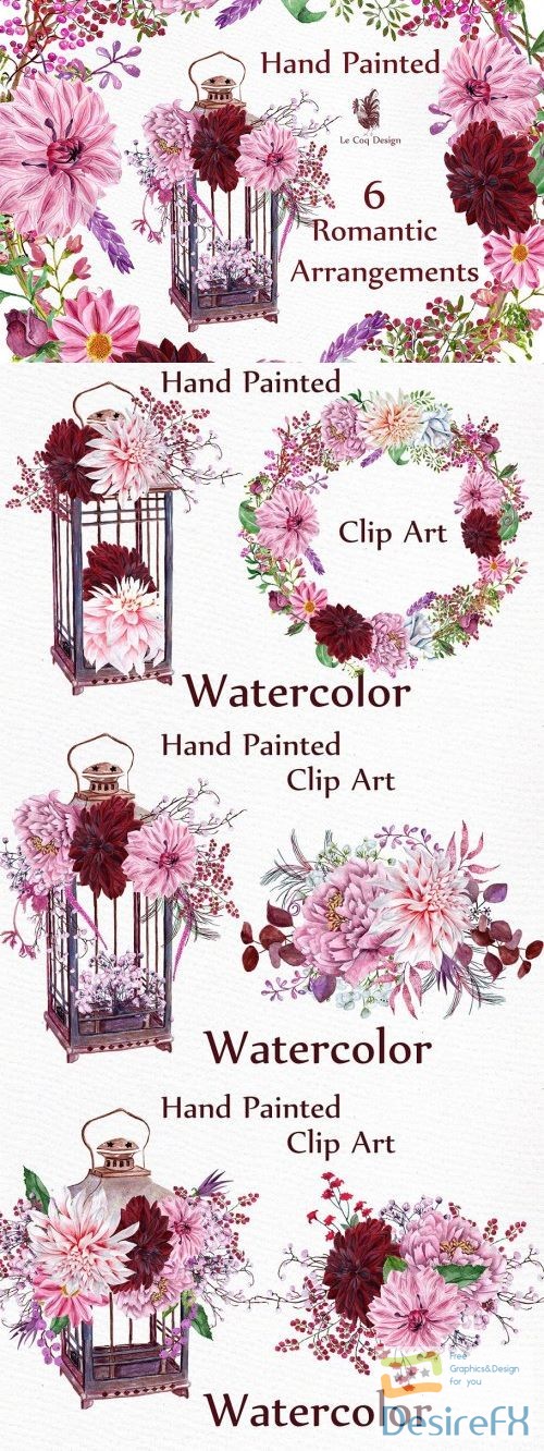 Watercolor wedding clipart - 1160533