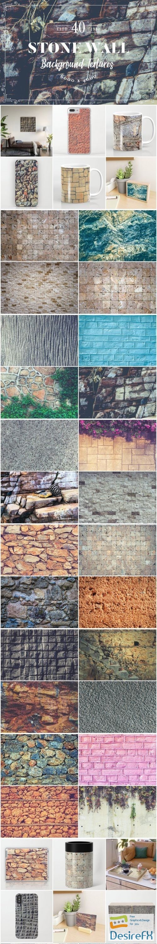 40 Stone Wall Background Textures - 3737569