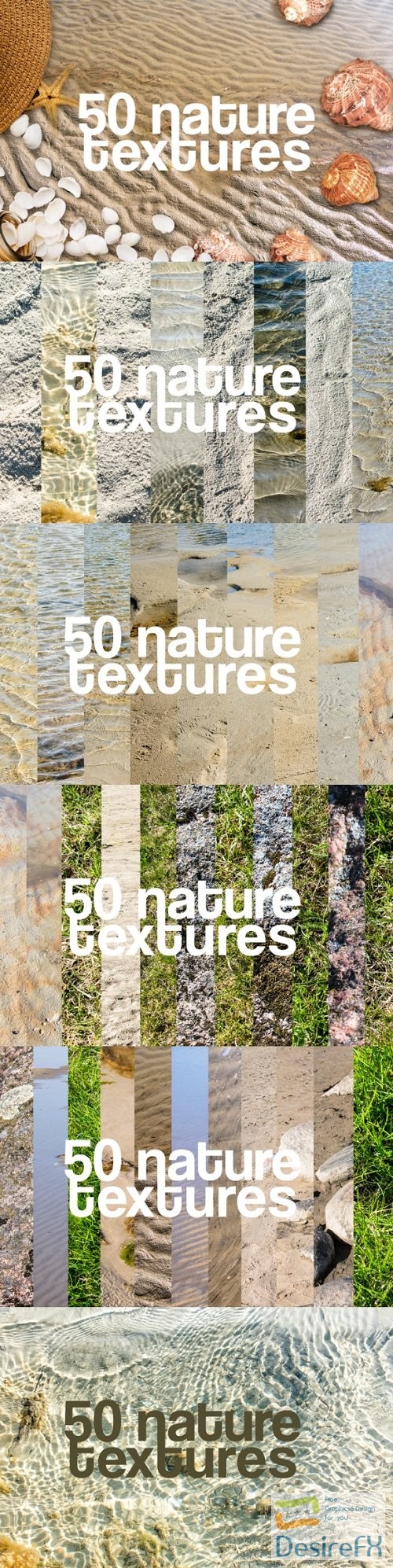 50 Nature Textures Beach Grass Rocks Sea