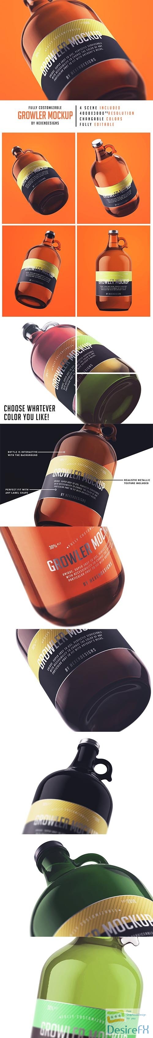 CreativeMarket - Growler Bottle Mockup 3633155