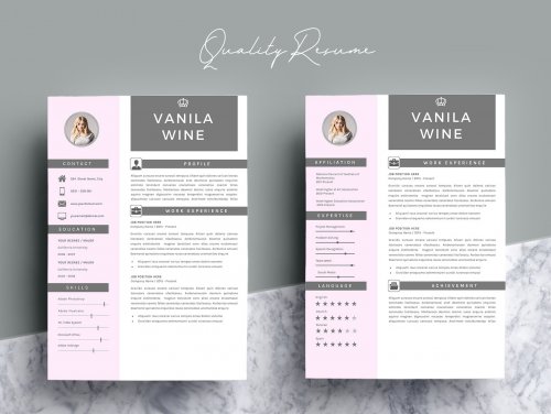 CreativeMarket - Creative Resume Template 4 Pages 3168695