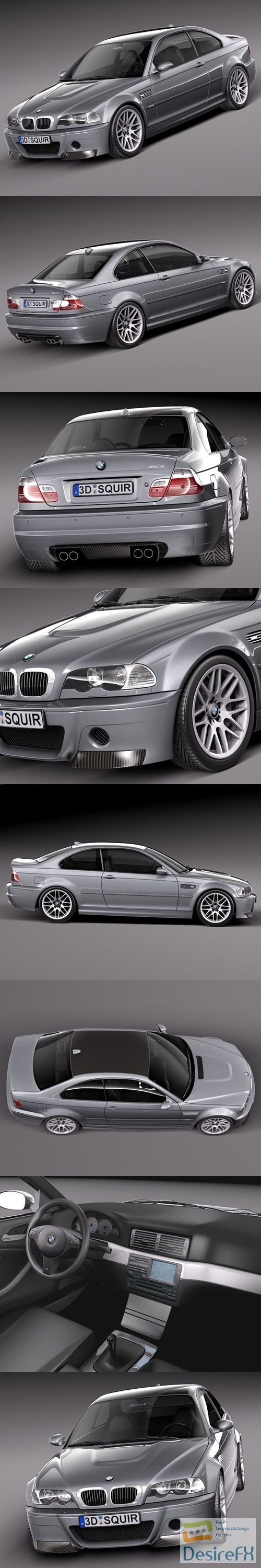 BMW M3 e46 CSL 3D Model