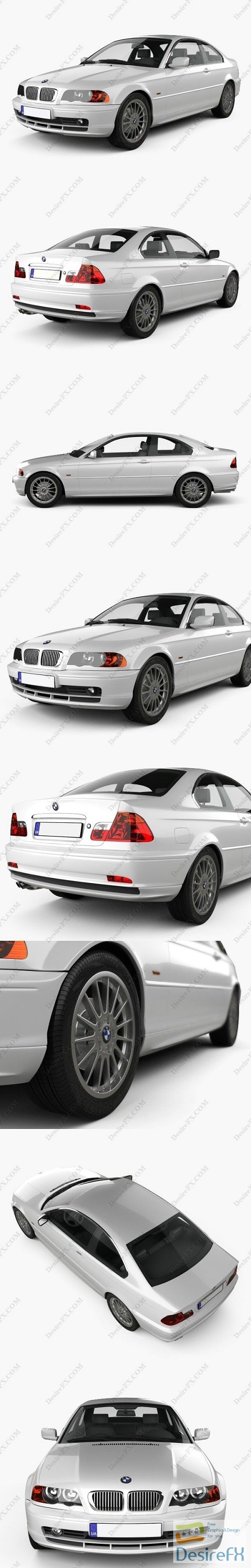 BMW 3 Series coupe E46 2004 3D Model