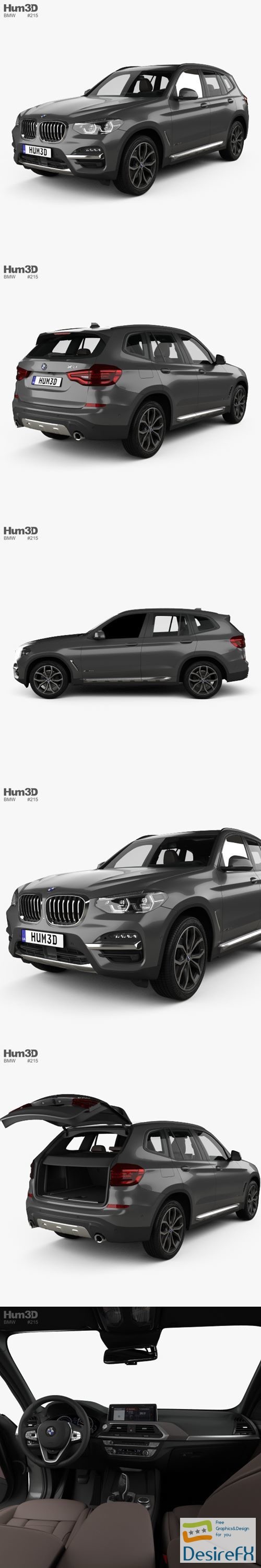 BMW X3 (G01) xLine with HQ interior 2018 3D model