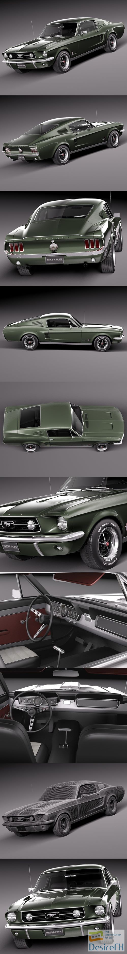 Ford Mustang Fastback 1967 3D Model