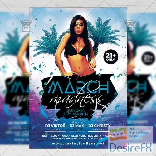 PSD Seasonal A5 Template - March Madness Flyer