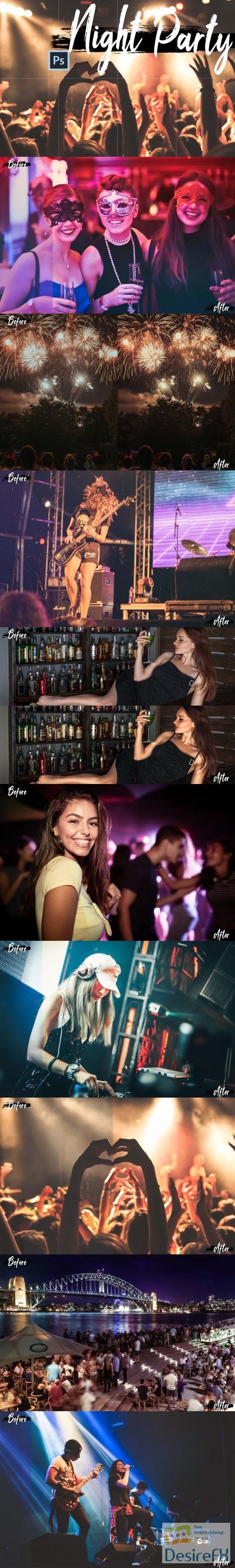 Neo Night Party Color Grading photoshop actions, ACR LUT  - 266567