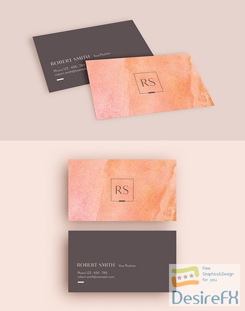 PSDT Business Card Layout with Pink Marble Background 273735508