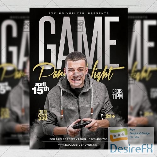 Club A5 Template - Game Party Night Flyer