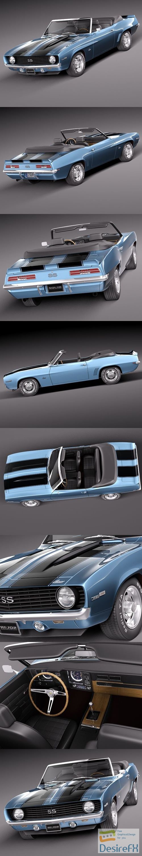 Chevrolet Camaro 1969 SS convertible 3D Model