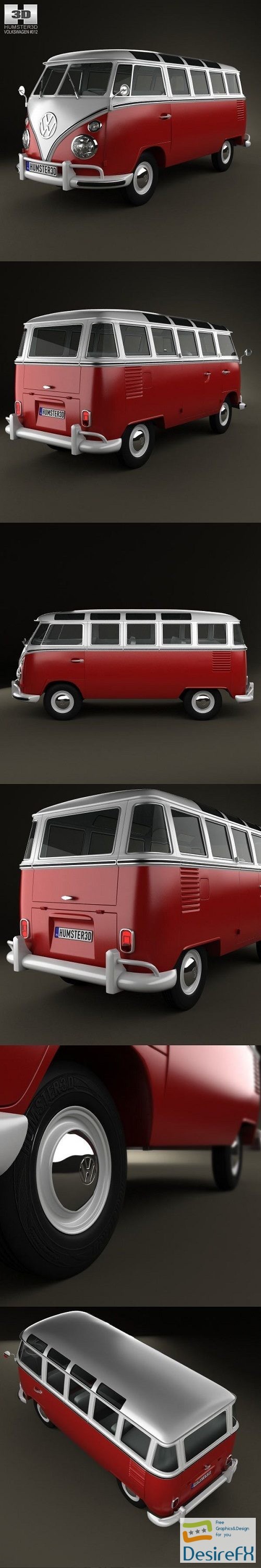 Volkswagen Transporter T1 1950 3D Model