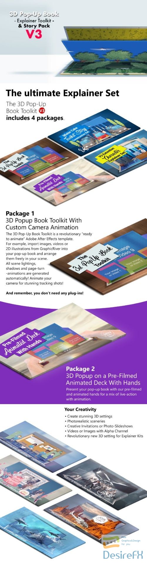 Videohive 3D Pop-Up Book Explainer Toolkit &amp; Story Pack V3 19845454