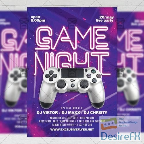 Club A5 Template - Game Night Flyer