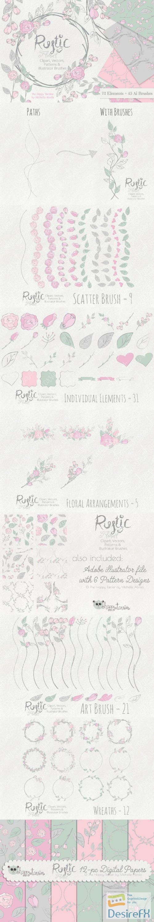 Rustic Floral Graphics Pack