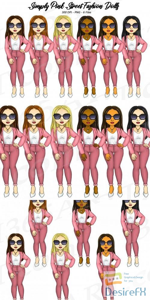 Simply Pink Fashion Clipart, Girl Boss Digital Graphics - 266459