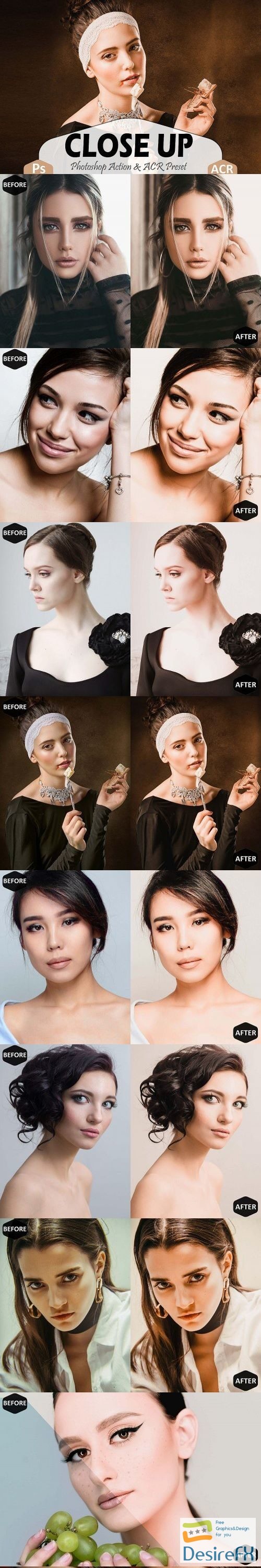 Close Up Photoshop Actions And ACR Presets, selfie Ps preset - 289064