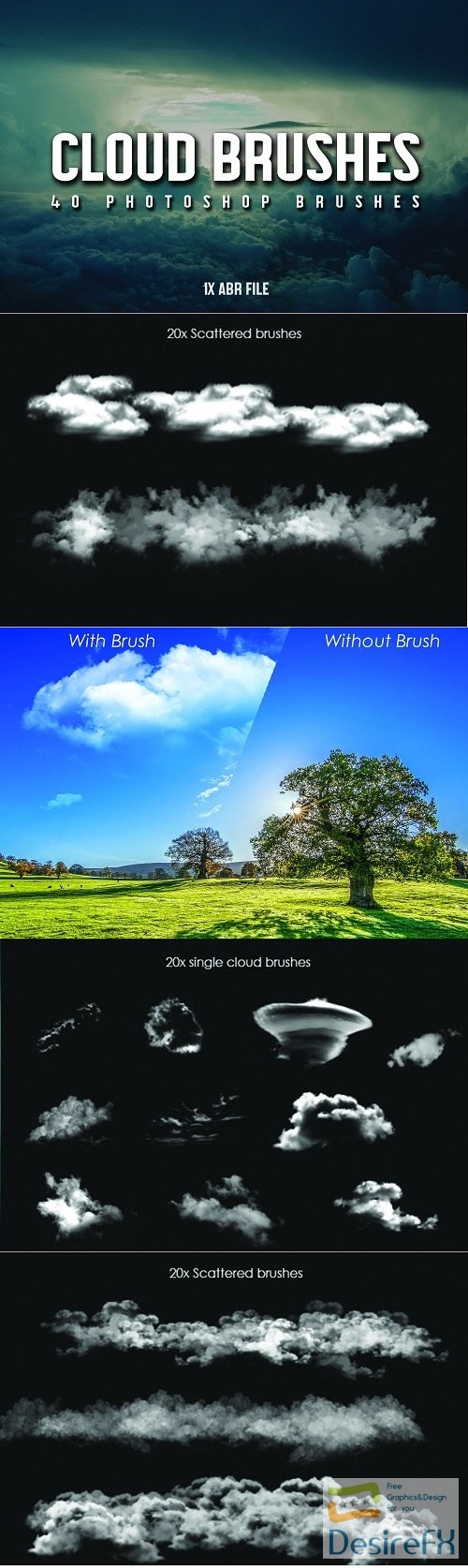 40 Cloud Brushes for Photoshop - 3799716