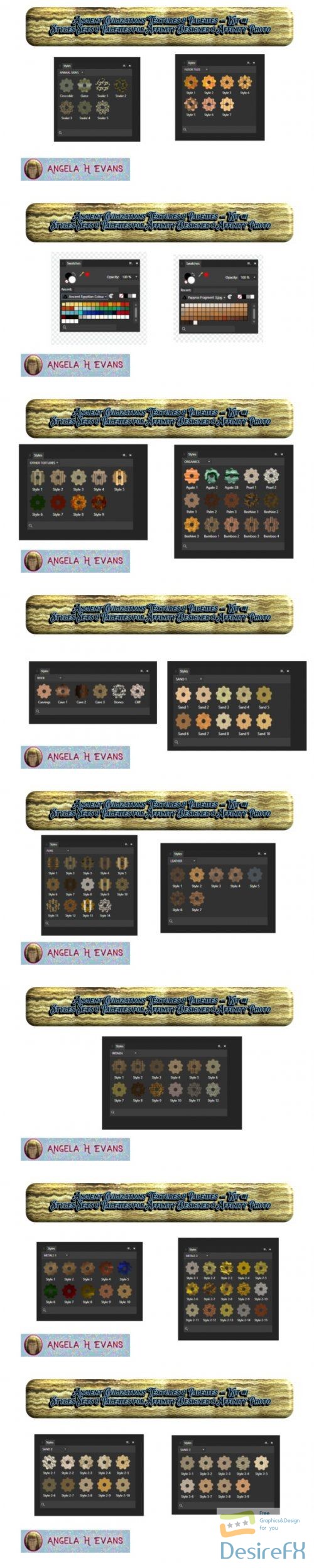 Ancient Civilizations Styles & Palettes for Affinity Photo & Affinity Designer Kit #1