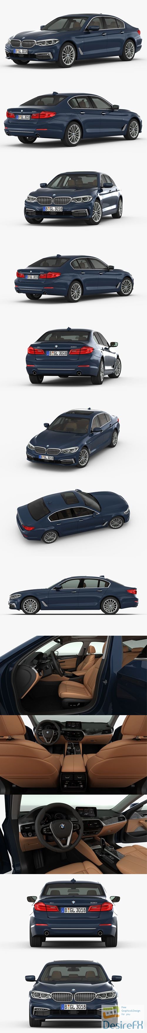 BMW 5-Series Luxury Line 2017 3D Model