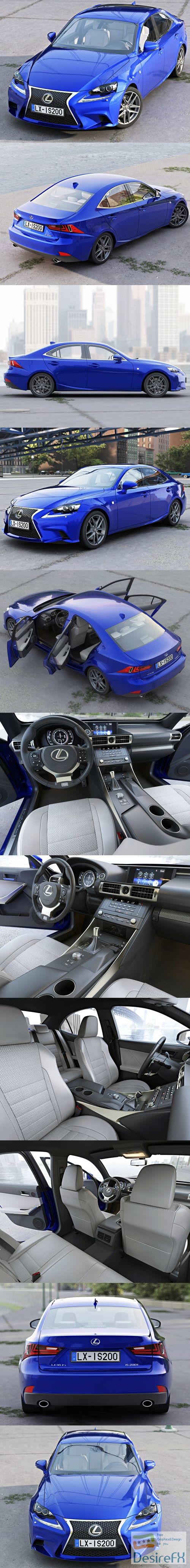 Lexus IS F-Sport 2016 3D Model