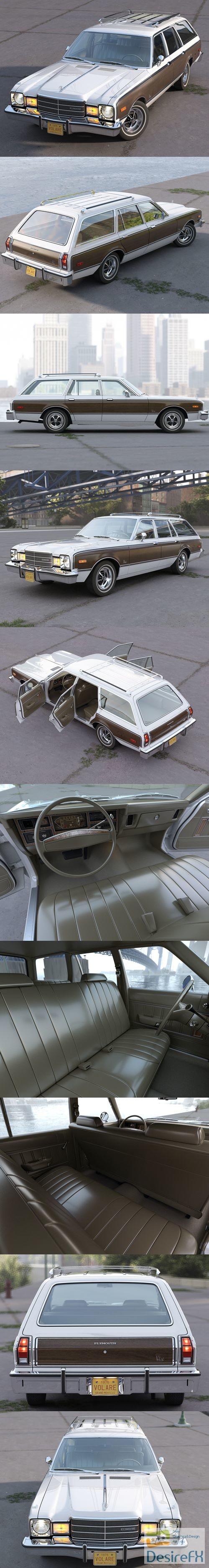 Plymouth Volare Wagon 1976 3D Model