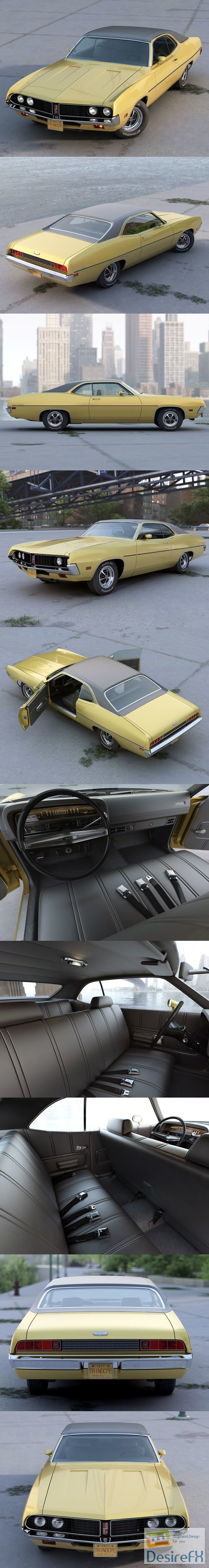 Torino Coupe 1971 3D Model