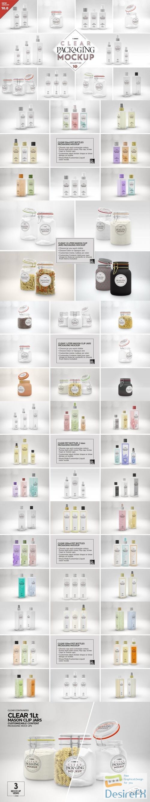 10 Clear Container Packaging Mockups - 3991572
