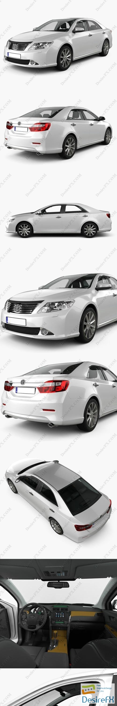 Toyota Camry 2011 with HQ interior 3D Model